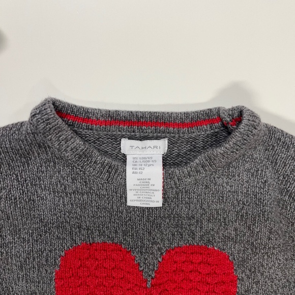 Tahari Girls Heart Sweater & Hat Set Size Large NWOT - Picture 3 of 5